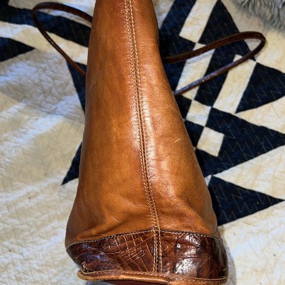 Large vintage Brahmin tote leather satchel - Picture 6 of 14